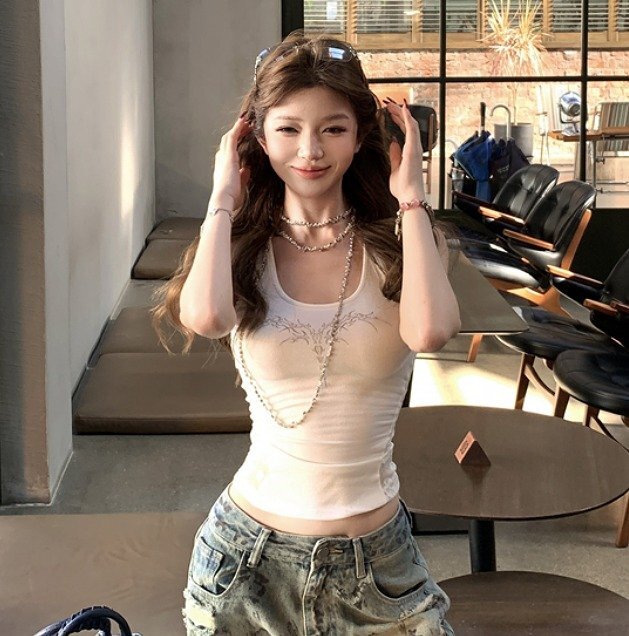 タンクトップ ベスト 切り替え スリム 着痩せ シンプル M ワンカラー拍卖