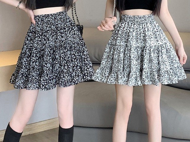 キュロット フリル 花柄 シンプル カジュアル ショート丈 ボタニカル柄 かわいい レディース XL ホワイト拍卖