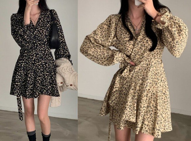 ワンピース フリル 切り替え バイカラー 体型カバー 着痩せ M ブラック拍卖