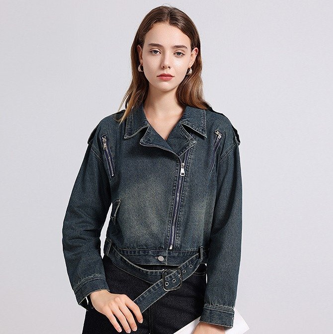 Gジャン ジージャン ジーンズ 長袖 切り替え 体型カバー 着痩せ デニム S ブルー拍卖