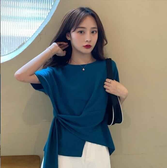 韓国風 レディース 半袖Tシャツ 新しい夏 気質 ファッションTシャツ L ブラック拍卖