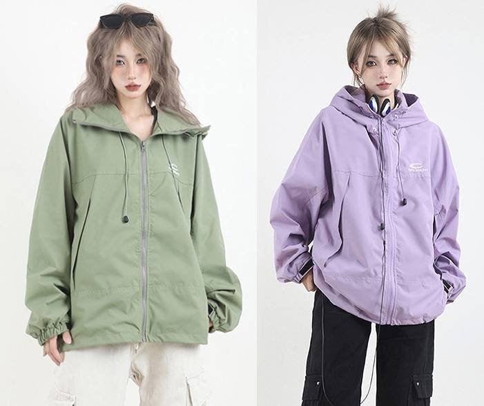 ジャケット ブルゾン 長袖アウター フード付き ジャンパー 【大きいサイズあり】 L グリーン拍卖