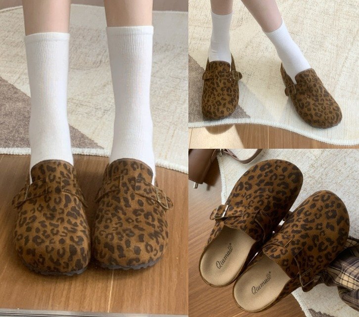 スリッポン ローファー モカシン 切り替え バイカラー レオパード柄 シンプル 【37】23~23.5cm レオパード柄拍卖