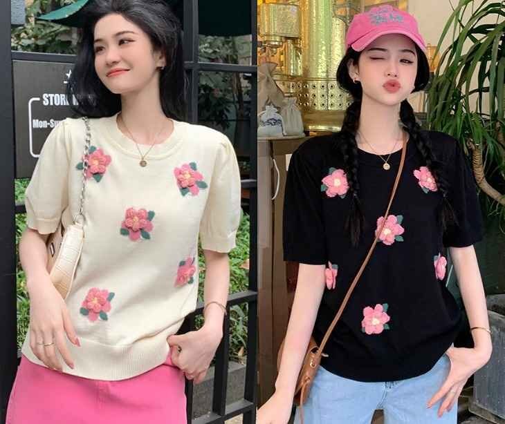 全2色 半袖Tシャツ ボリューム袖 切り替え 体型カバー 着痩せ 【大きいサイズあり】 sweet系 3XL ブラック拍卖