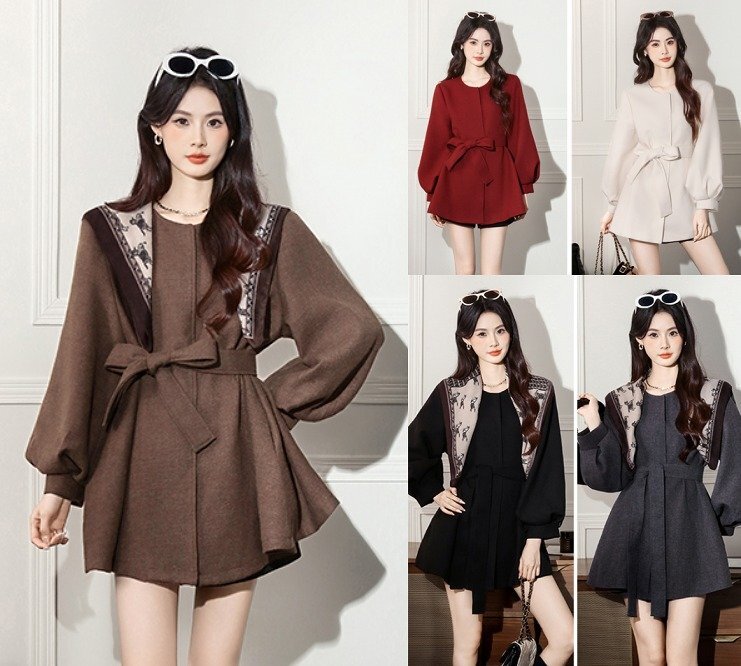 ピーコート 切り替え 体型カバー 着痩せ sweet系 S ブラック拍卖