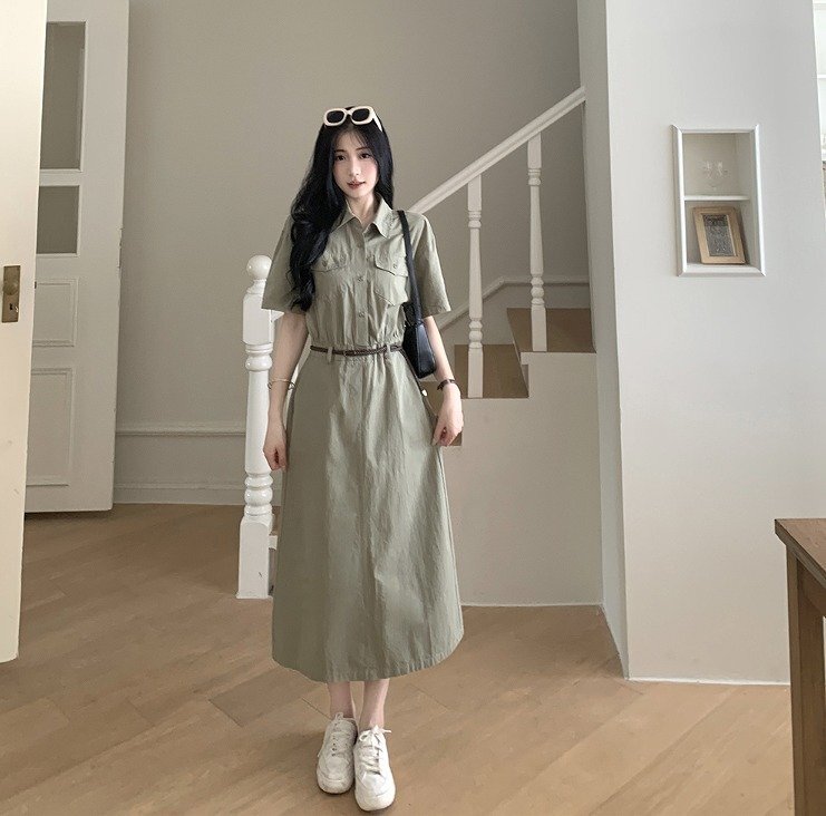 【大きいサイズM-4XL】ファッションワンピース 4XL グリーン拍卖