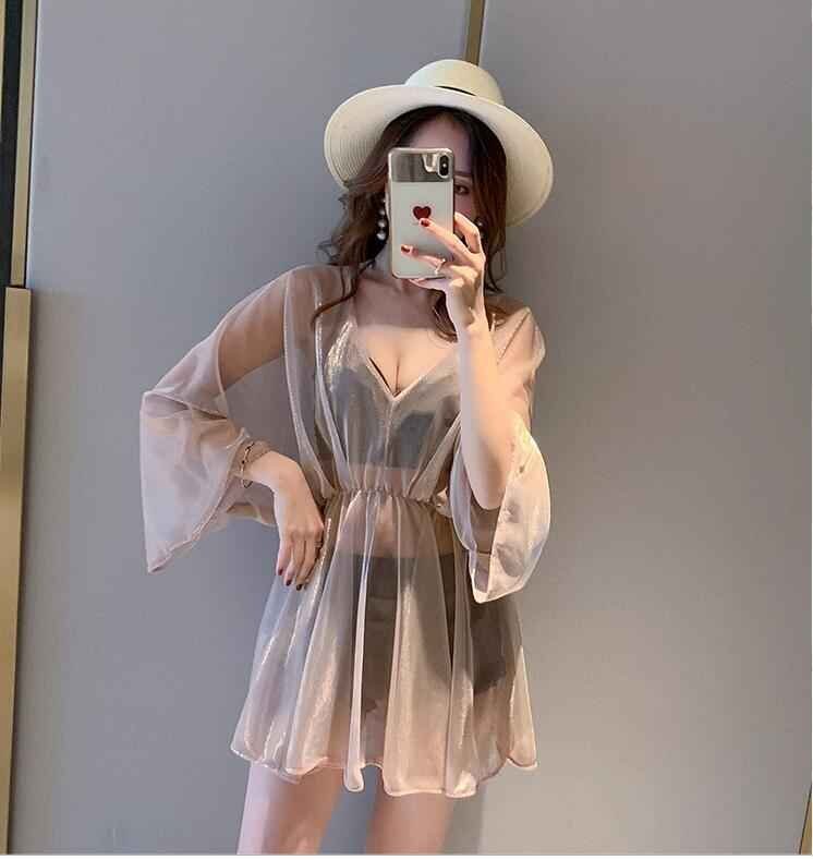 レディース体型カバー水着 3点セット ビキニ 海水浴 温泉 スイムウェア M コーヒー拍卖