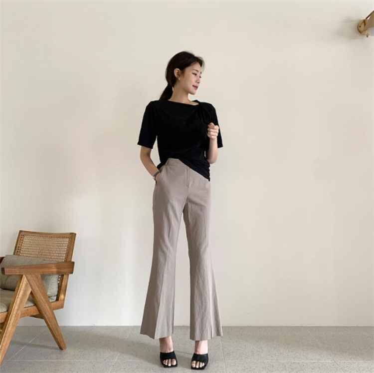 半袖 Tシャツ トップス ラウンドネック レディース フリー ブラック拍卖