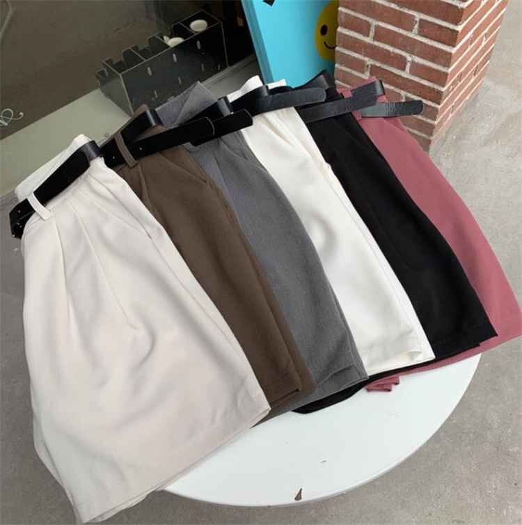 レディース ゆったり ハイウエスト スーツ ショートパンツ シンプル カジュアル XL ベージュ拍卖