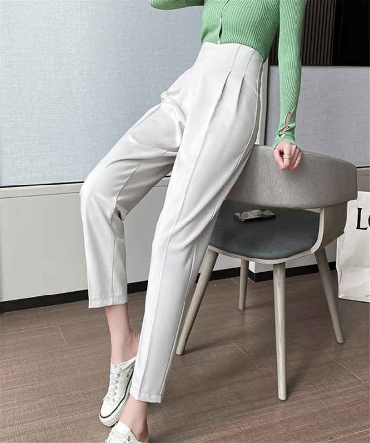 カジュアルパンツ ハイウエスト スーツ 九分丈パンツ ハーラン ズボン L ベージュ拍卖