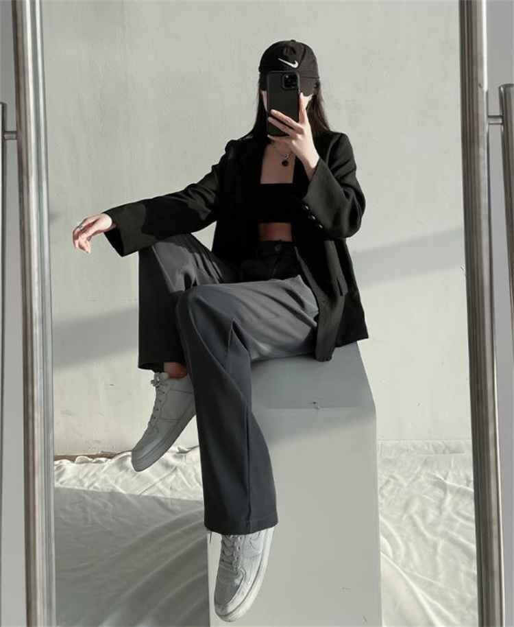 カジュアルパンツ ハイウエスト スリム ワイドパンツ レディース 大きいサイズあり XL ピンク(ロングパンツ)拍卖