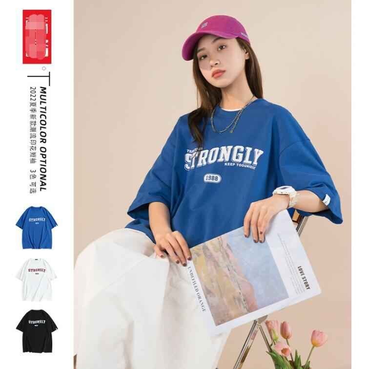 韓国風 レディース 半袖Tシャツ 新しい夏 カジュアル ファッション半袖Tシャツ 2XL ブラック拍卖