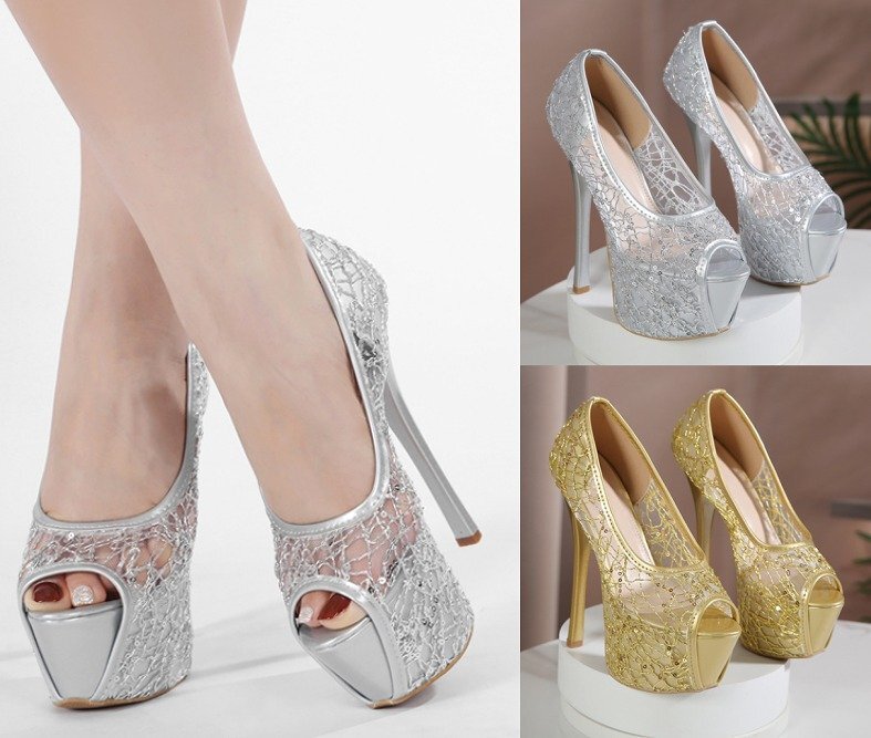 ハイヒールシューズ オフィス ピンヒール 無地 シンプル 【39】24~24.5cm ゴールド拍卖