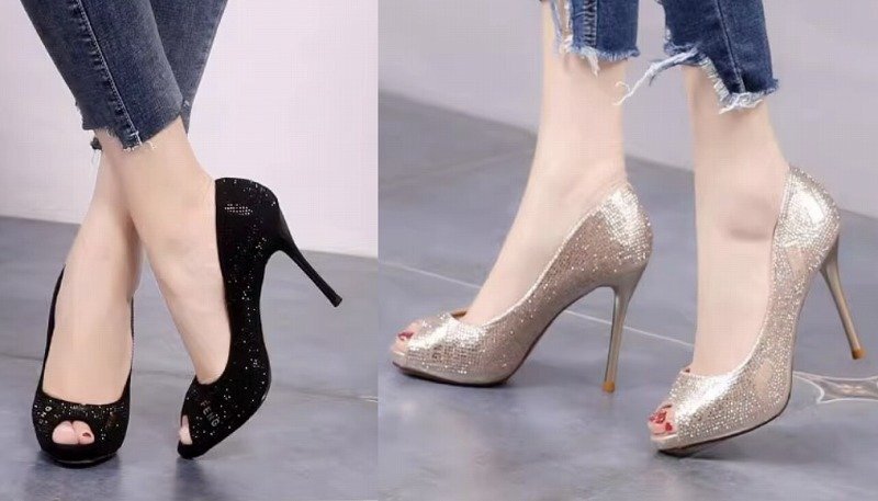 ハイヒールシューズ オフィス ピンヒール 切り替え シンプル 【36】22.5~23cm ゴールド拍卖