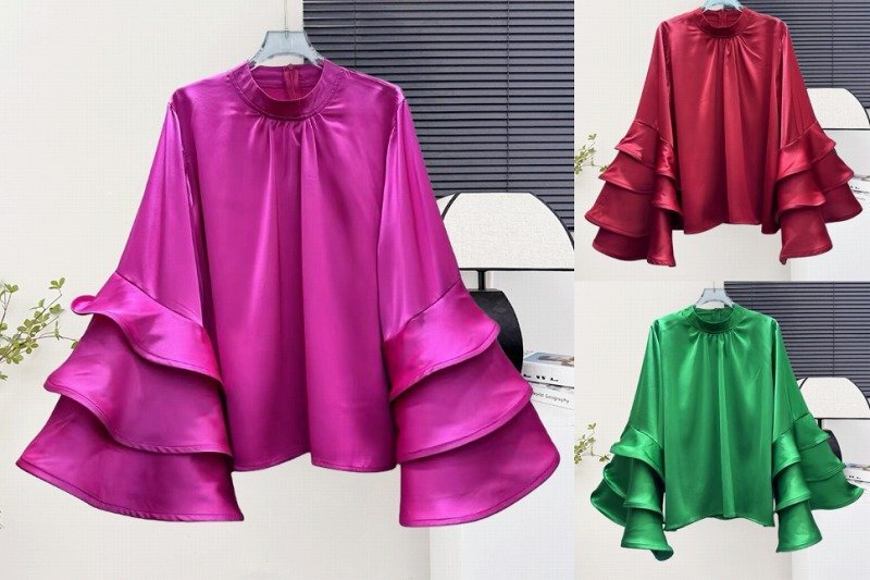 トップス フリル 切り替え 体型カバー 着痩せ sweet系 フリー ローズ拍卖