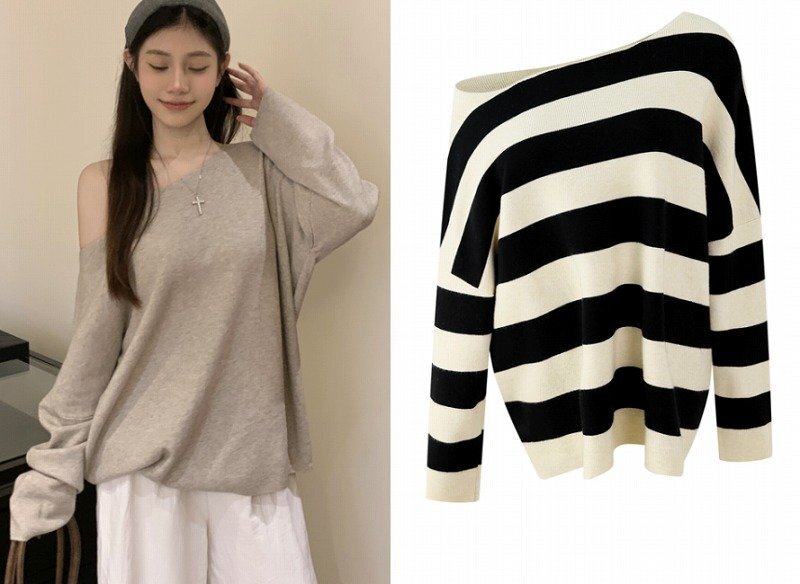 長袖トップス 切り替え 体型カバー 着痩せ カットソー フリー 色品番8拍卖