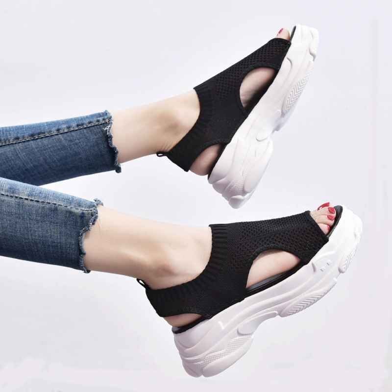 サンダル レディース 厚底 メッシュ 23.0cm(36) ホワイト拍卖