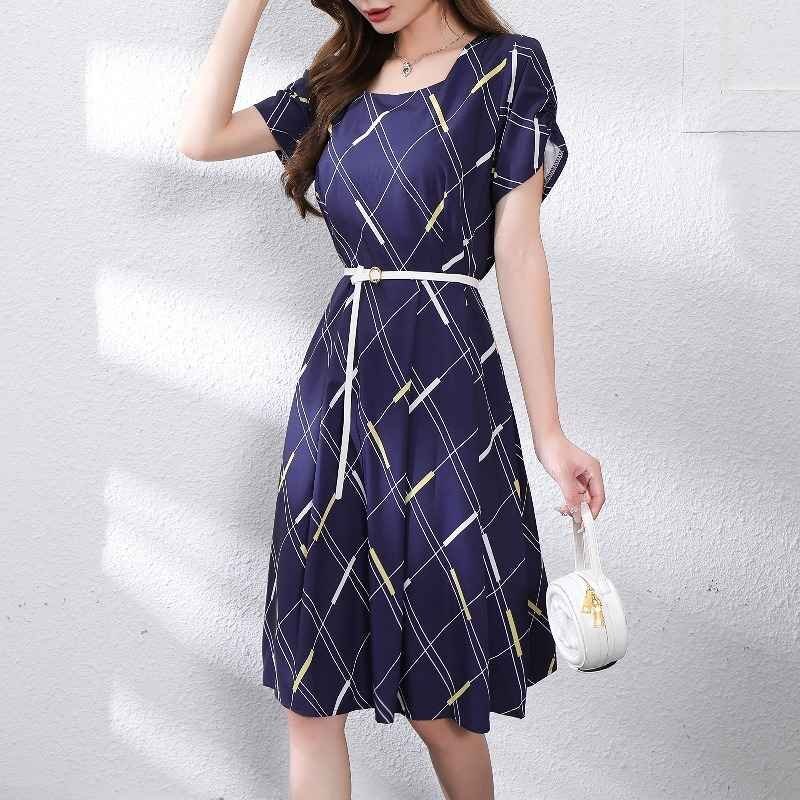 ワンピース フリル 切り替え バイカラー スリム 着痩せ 【大きいサイズあり】 XL ダークブルー拍卖