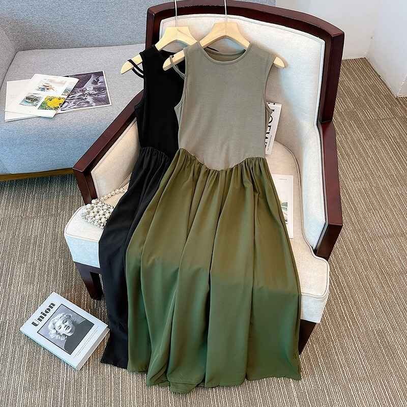 全2色 ベストワンピース フリル 切り替え スリム 着痩せ 【大きいサイズあり】 XL ブラック拍卖