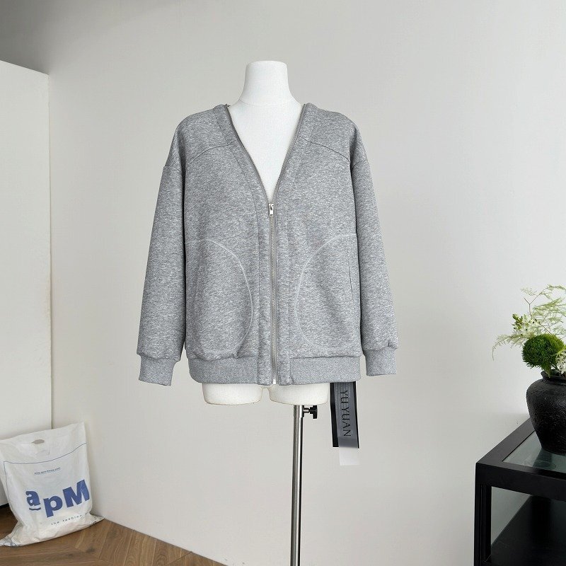 スウェット トレーナー 長袖 切り替え 体型カバー 着痩せ XS グレー拍卖