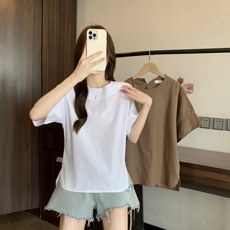 トップス Tシャツ 半袖 シンプル カジュアル ベーシック レディース M ホワイト拍卖