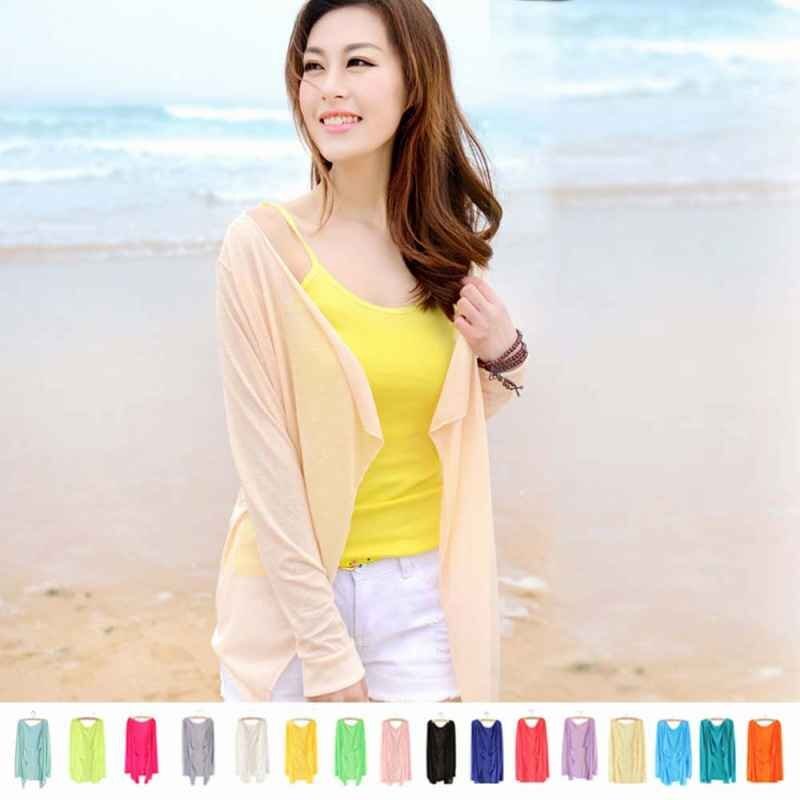 トッパーカーディガンレディース肩掛け薄手アウターUVカット フリー ブルー拍卖