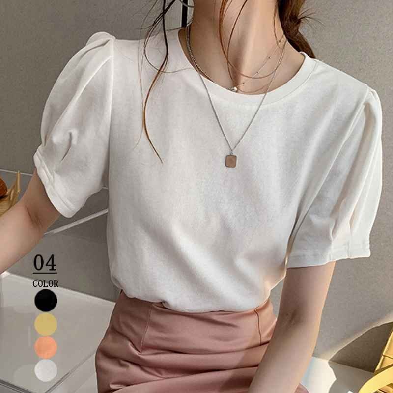 Tシャツ レディーストップス 半袖 カットソー 韓国ファッション カジュアル L ブラック拍卖