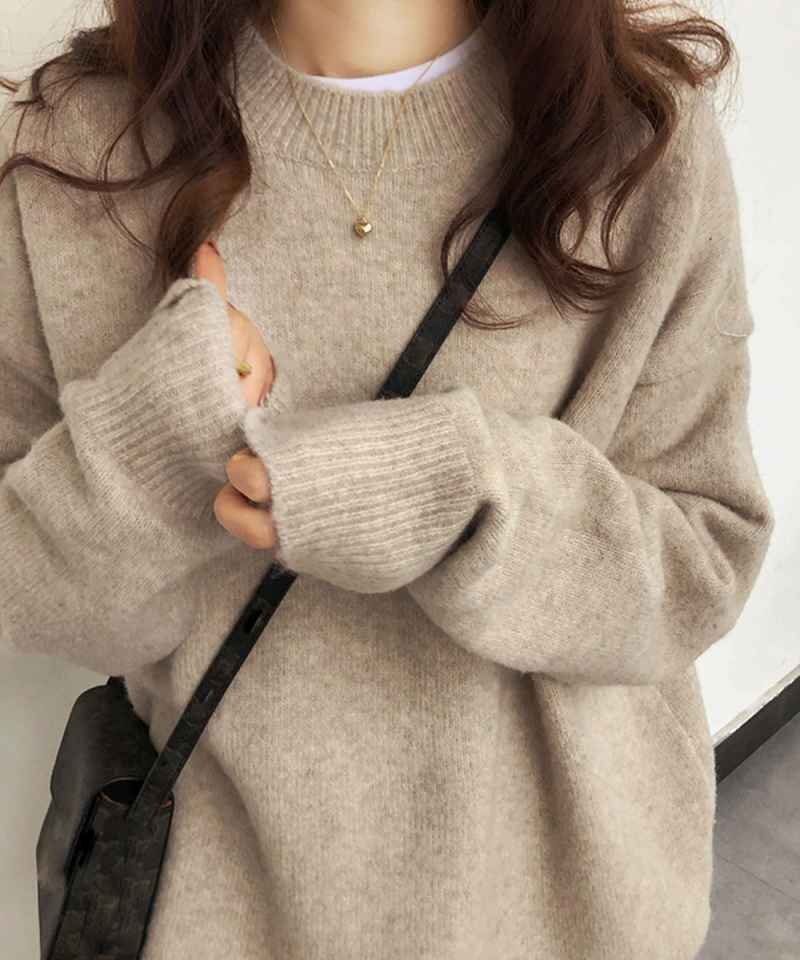 ニットセーター カラーニット 長袖 無地 プルオーバー ニットソー オフィスカジュアル 通勤通学 ワンサイズ ホワイト拍卖