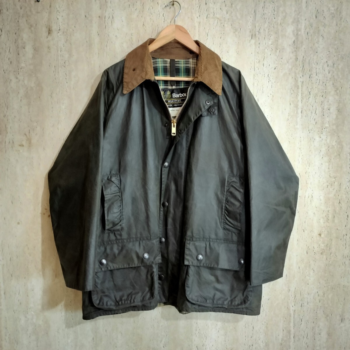 special 80s Barbour beaufort c42 バブアー ビューフォート 2クラウン 2クレスト YKK棒ジップ拍卖