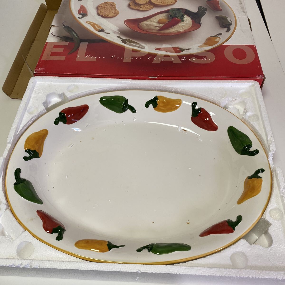 ☆1円スタート☆中古品 クレイアート 大皿楕円形 1-4159拍卖