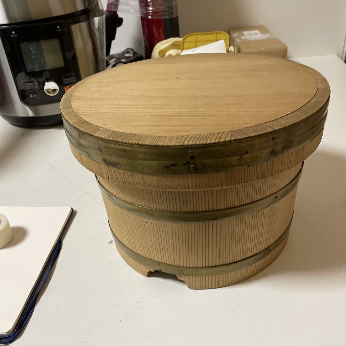 ◇1円スタート◇中古品 木製 おひつ 昭和レトロ15ー650拍卖