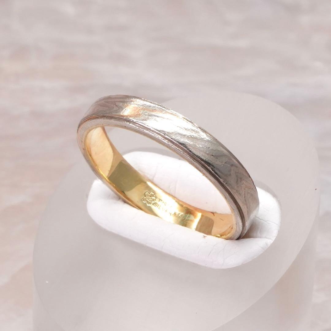 41321 ★杢目金屋★ 雪銀花 ダイヤモンド マリッジリング 結婚指輪 ゴールド シルバー拍卖