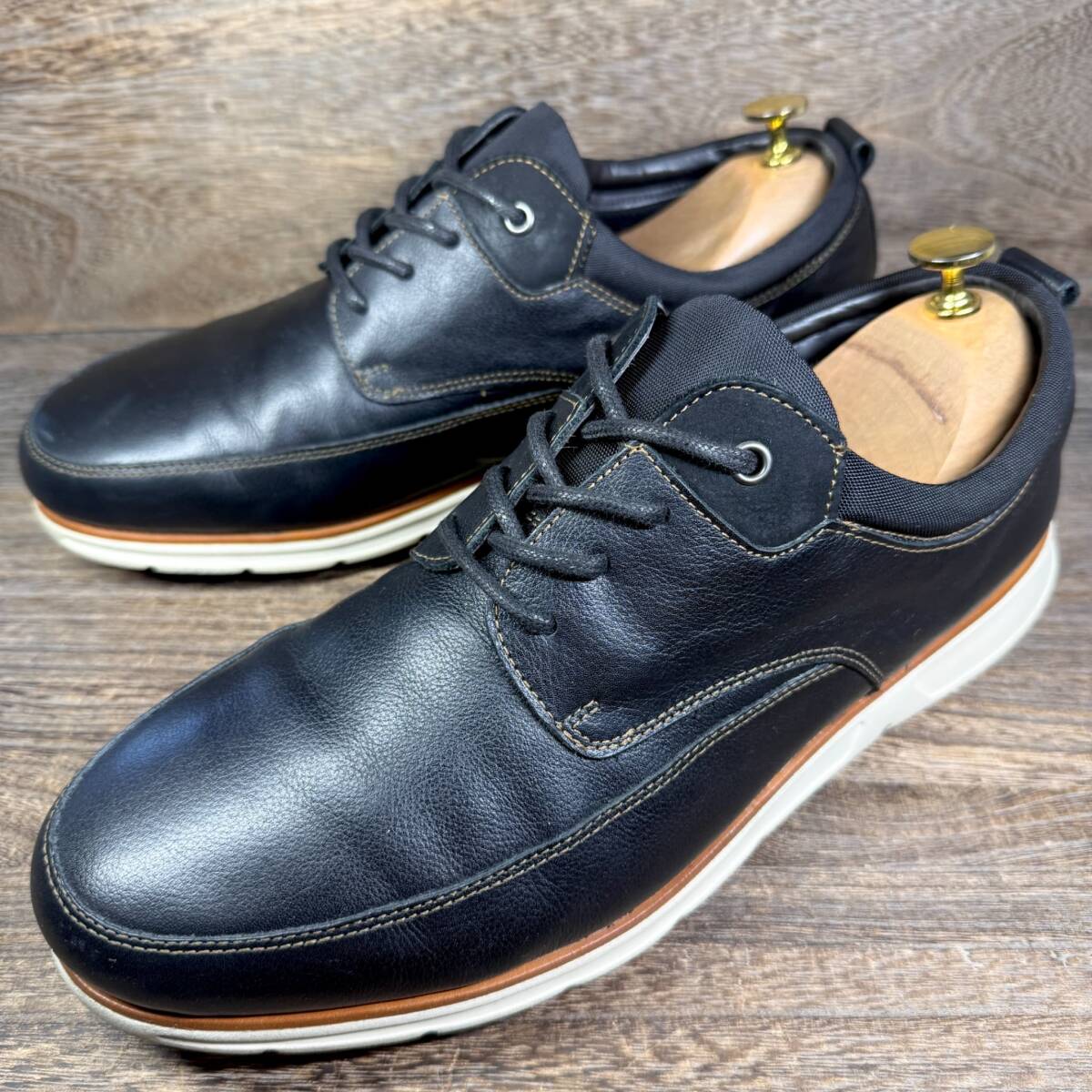 ◆HAWKINS TRAVELLER◆ホーキンストラベラー 28.0cm(3E)レザースニーカー 黒 ブラック メンズ 革靴 靴 レザー 中古 宅急便 即決拍卖