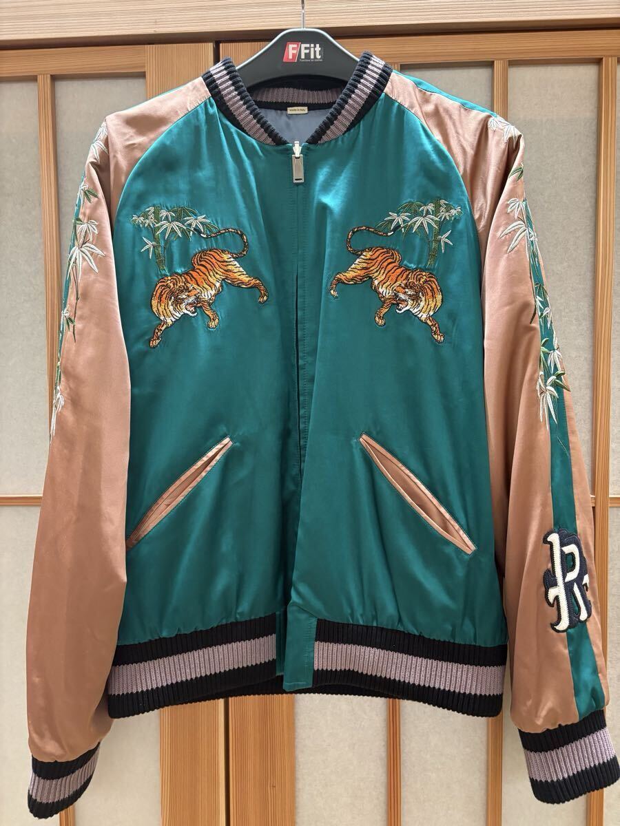 GUCCI グッチ スカジャン リバーシブル 緑系/薄水色系 No728123 Z466E Size56 1円スタート!拍卖