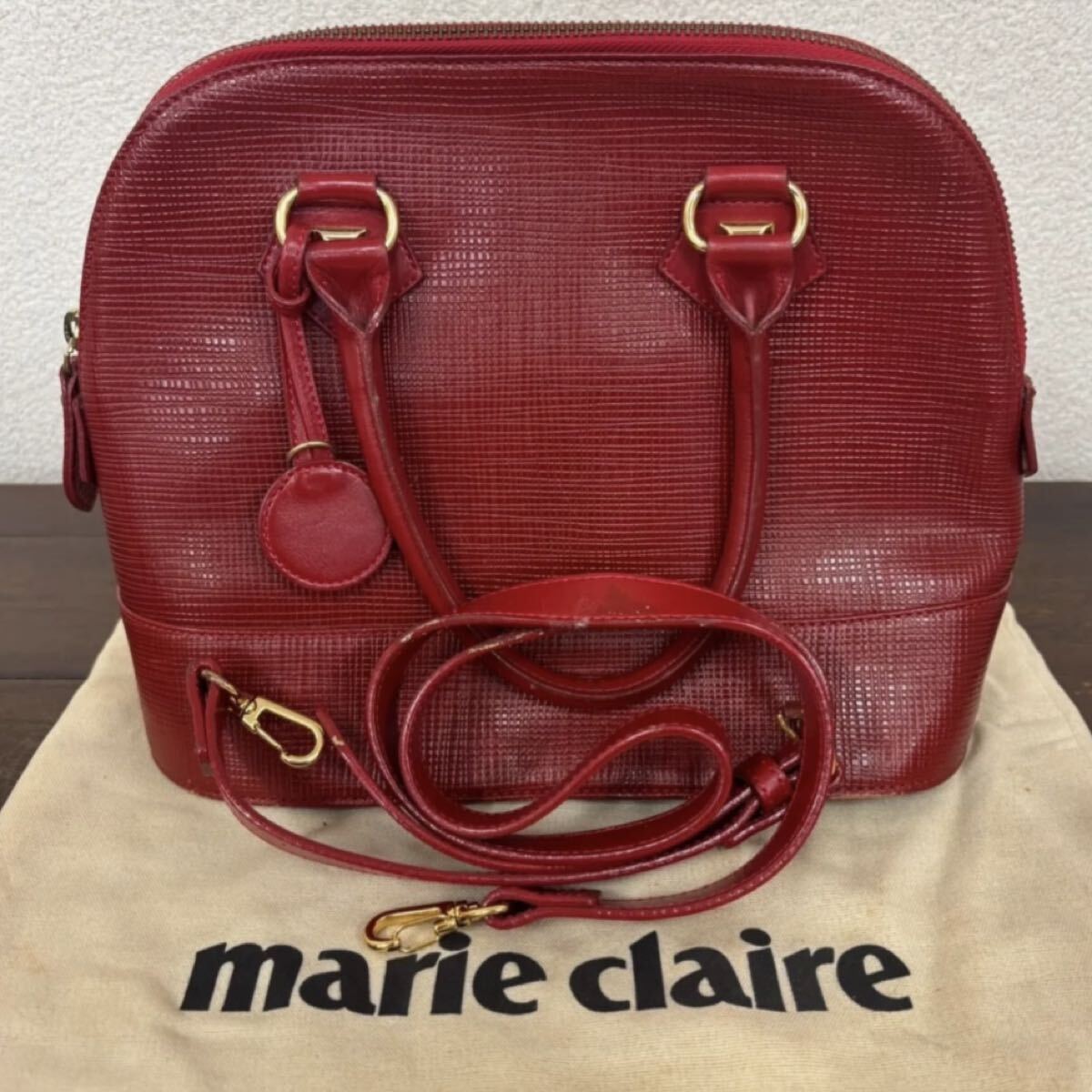954 marie claire バッグレッド拍卖