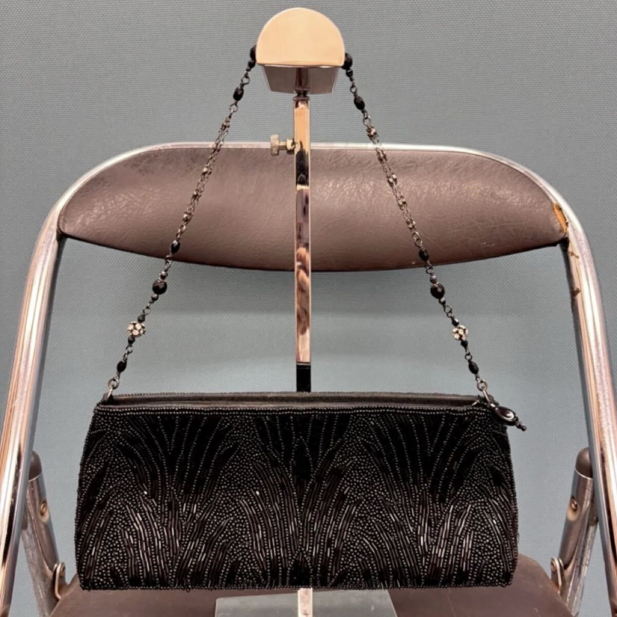 1051 TOMORROW LANDチェーン2WAY クラッチバッグ セレモニー パーティバッグ ブラック拍卖