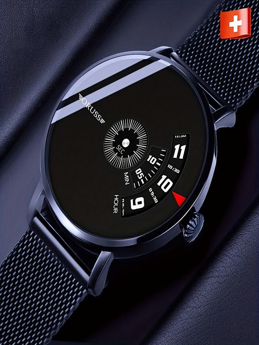 腕時計 メンズ クォーツ 1個 カジュアル デュアルタイム クォーツ 防水 自動メッシュバンド スポーツウォッチ レディース メン拍卖