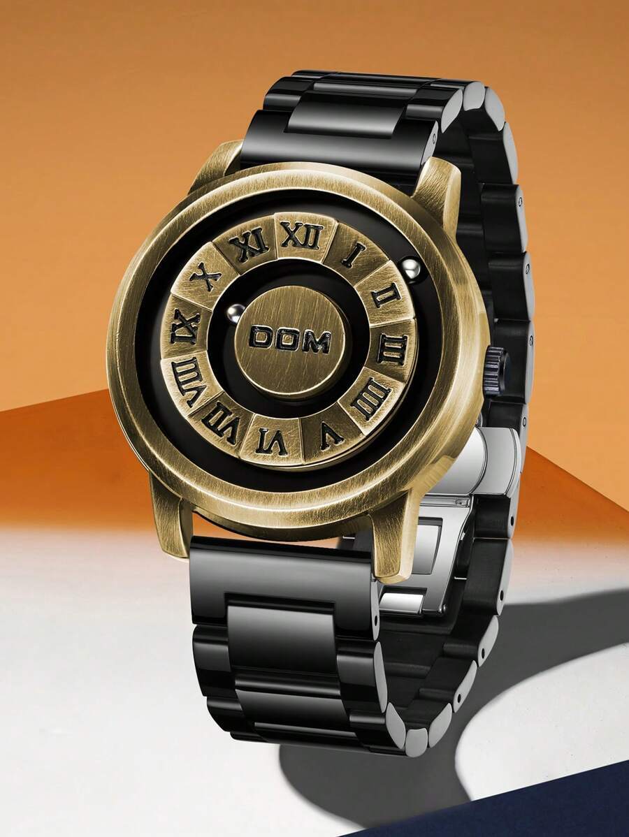 腕時計 メンズ クォーツ 1個 メンズ腕時計、ヴィンテージスタイル ブロンズ ラウンド文字盤 クォーツ 防水 男性用リストウォッチ拍卖