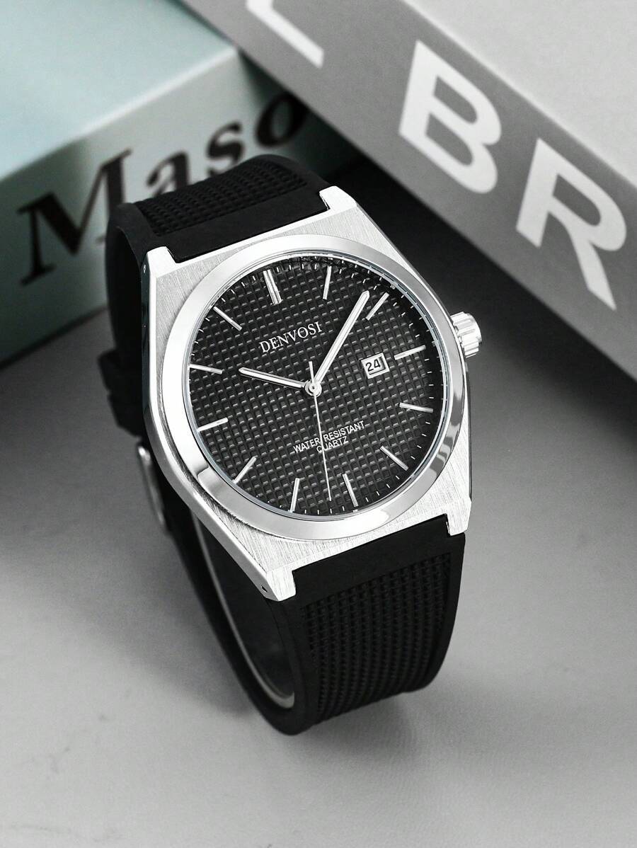 腕時計 メンズ クォーツ メンズ シリコンウォッチ、アラビア数字の目盛り、ビジネス向けの防水ディスプレイクォーツ腕時計、毎日の装飾拍卖