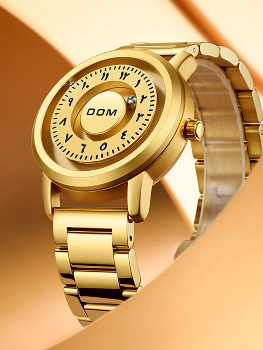 腕時計 メンズ クォーツ 1個 メンズミニマリスト防水磁気ウォッチ、アラビア数字ダイアル、パーソナライズ腕時計拍卖