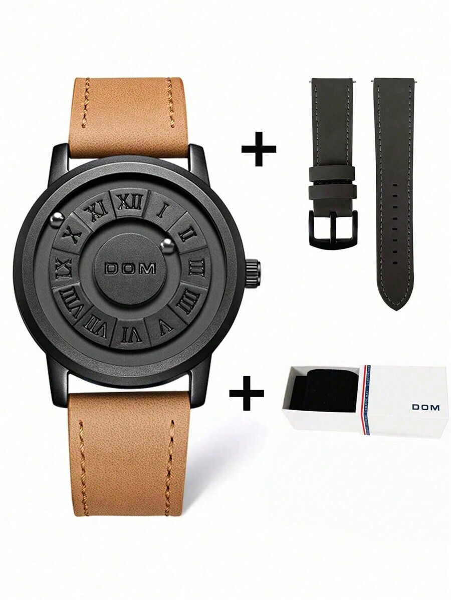 腕時計 メンズ クォーツ 1個 メンズ 個性的な新しい先進技術 磁気ビーズ ベルト クォーツ 腕時計 レザーベルト ギフト拍卖