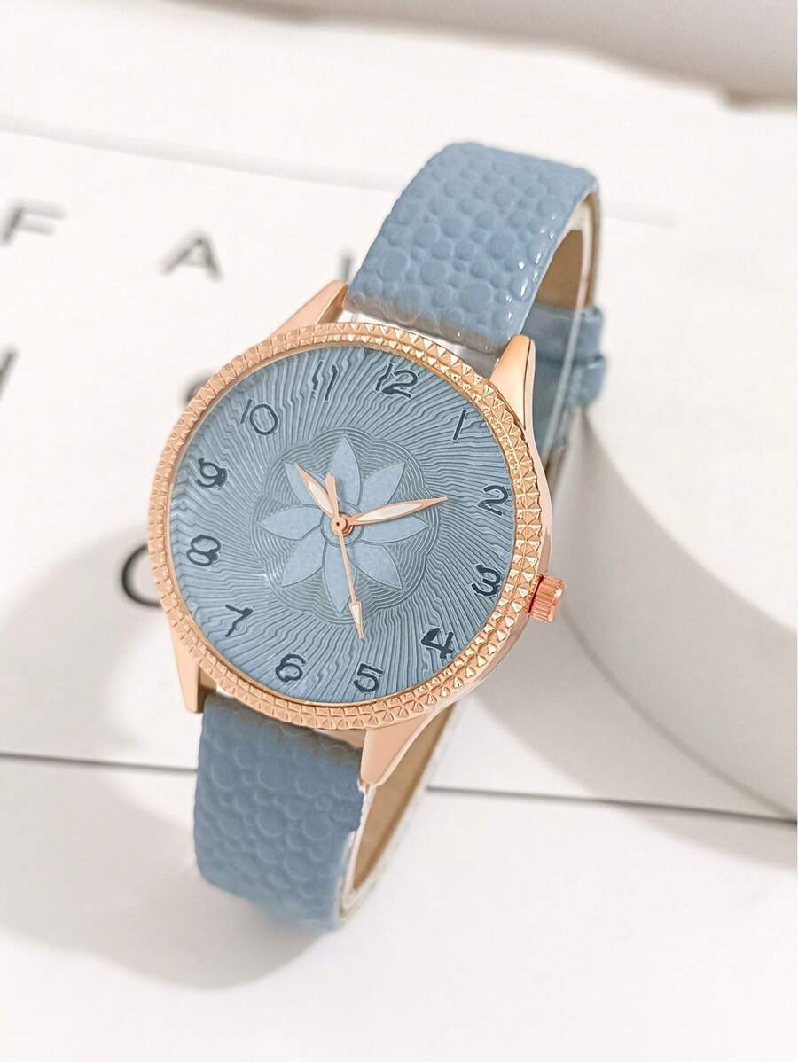 腕時計 レディース クォーツ 1pc レディースファッショナブルなナイトライトレザーストラップクォーツ時計、女の子やお祭りのプレゼ拍卖