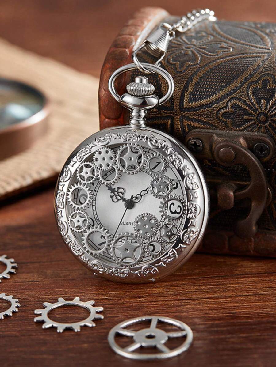 腕時計 懐中時計 1個 新作ギアポケットウォッチ、オープン式中空ケース、ヴィンテージポケットウォッチ拍卖