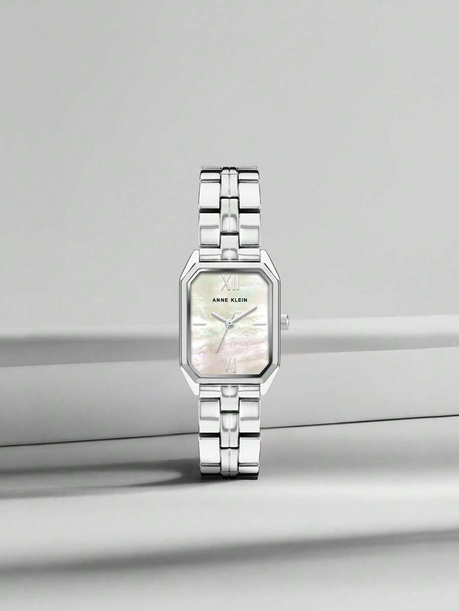 腕時計 レディース クォーツ 女性用シルバートーンスチールブレスレットウォッチ、マザーオブパール文字盤、防水ウォッチ、女性用小型キ拍卖