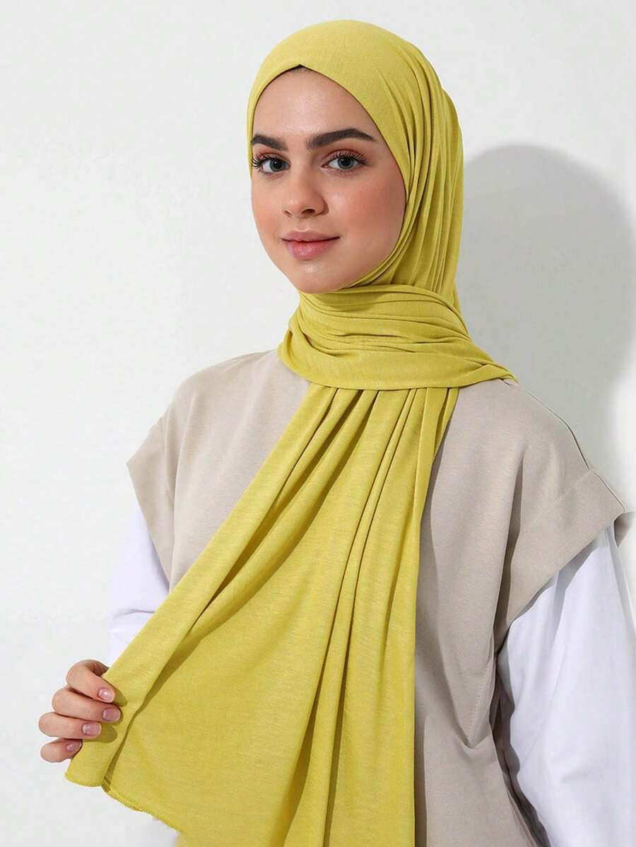 アクセサリー レディース スカーフ 1枚 プラスサイズ レディース プレーンカラー ソフト ヒジャブ スカーフ、カジュアル拍卖