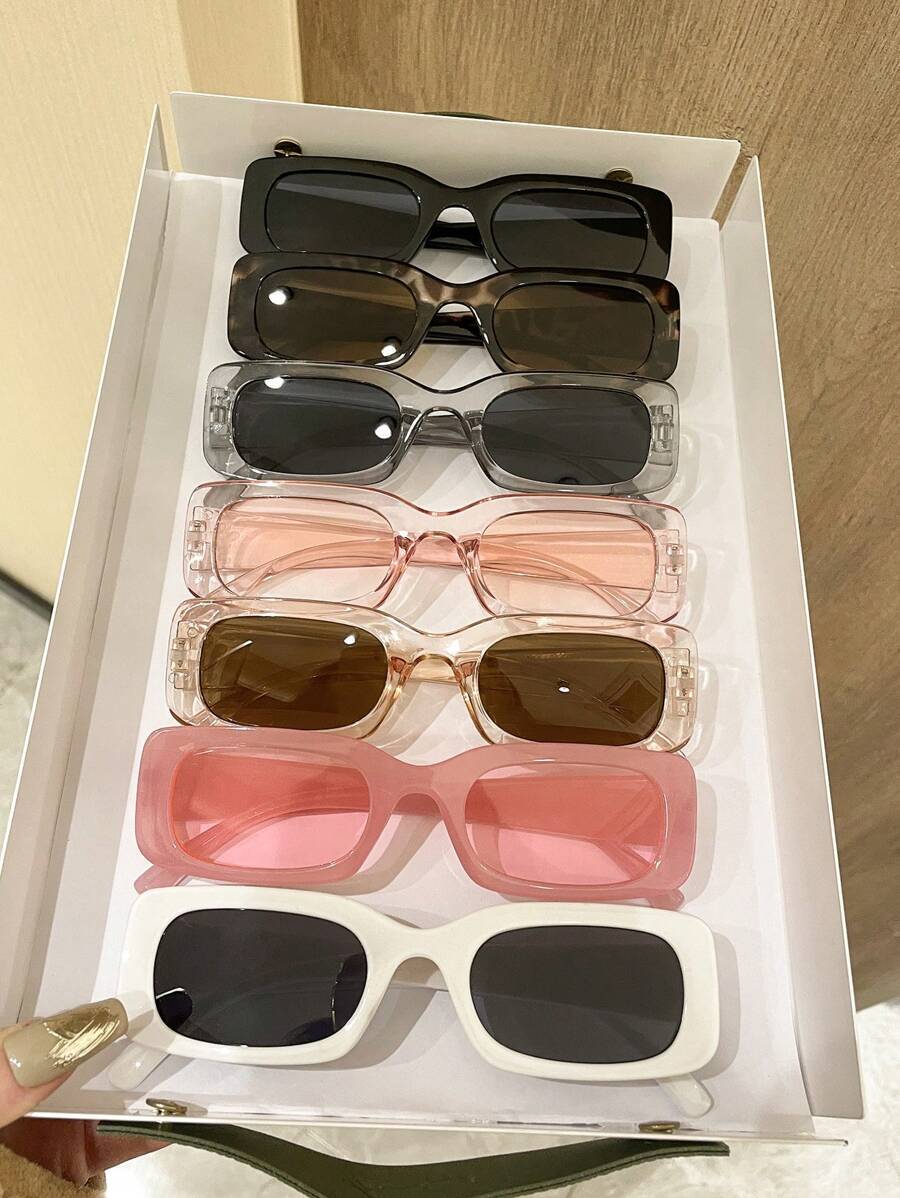 アクセサリー レディース アイアクセサリー セット 7個入りセット スクエア型かわいいファッションメガネ、シンプルでスタイリッシュ拍卖