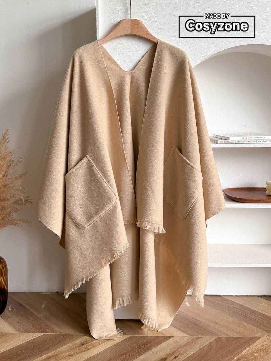 アクセサリー レディース スカーフ 1個 女性用ミニマリストソリッドカラーニットショールカラーキモノカーディガン ポケット付き、フ拍卖