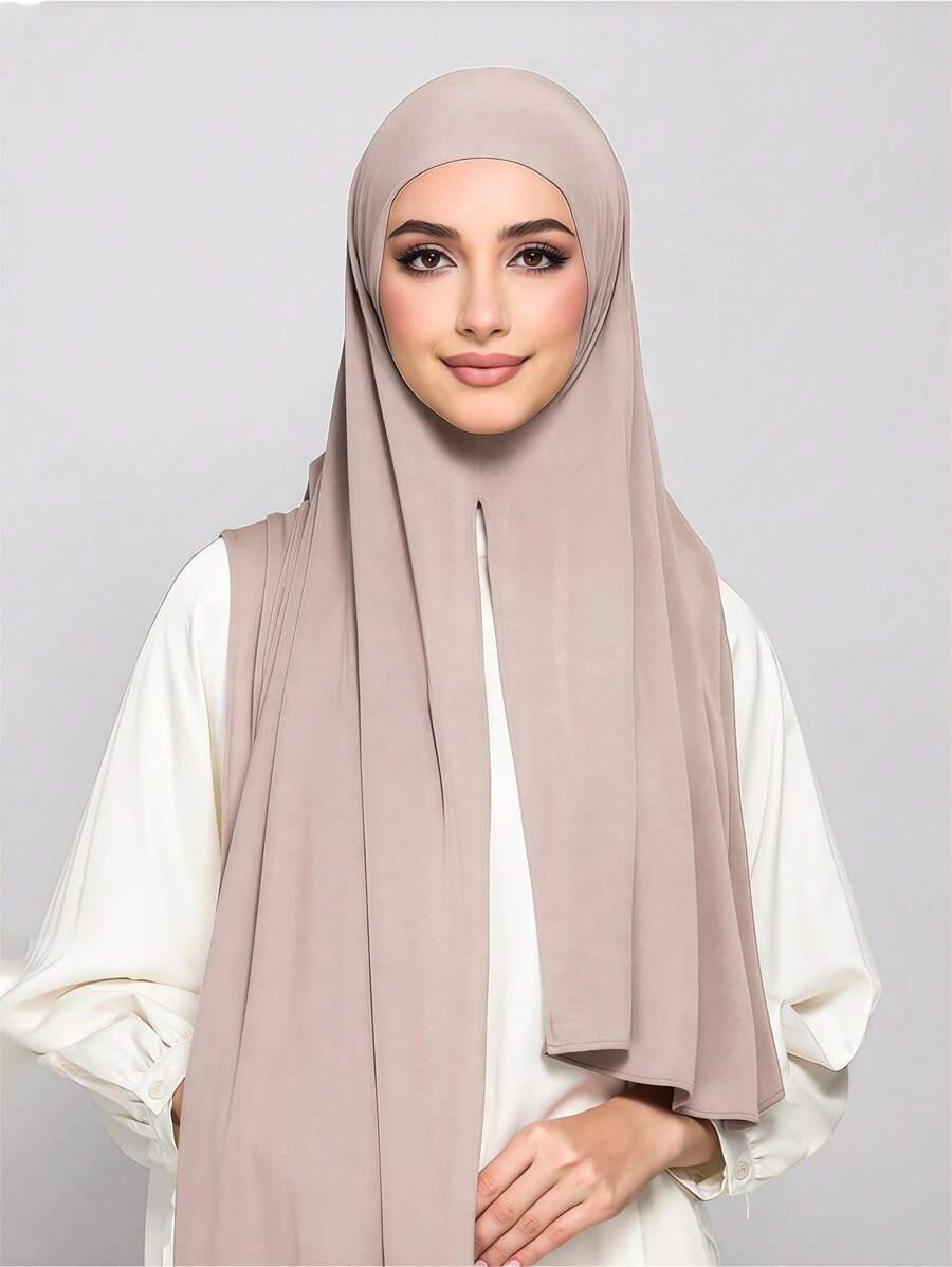 アクセサリー レディース スカーフ 1枚 ムスリム女性用ワンステップキマールスカーフ - 事前に結んだスリップオン スタイリッシュ拍卖