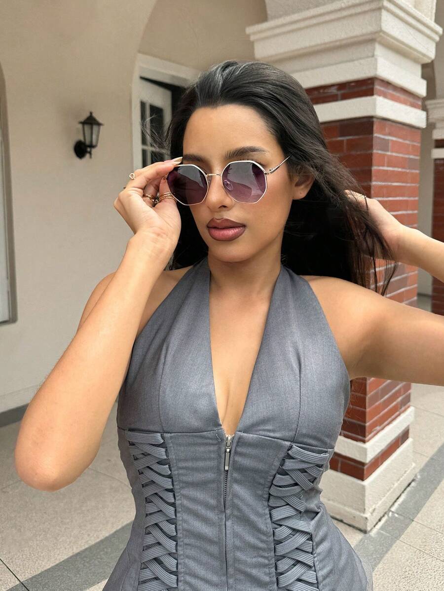 アクセサリー レディース アイアクセサリー 3個 幾何学模様メタルフレーム マルチカラー Y2Kスパイシーでかわいいサングラス レ拍卖