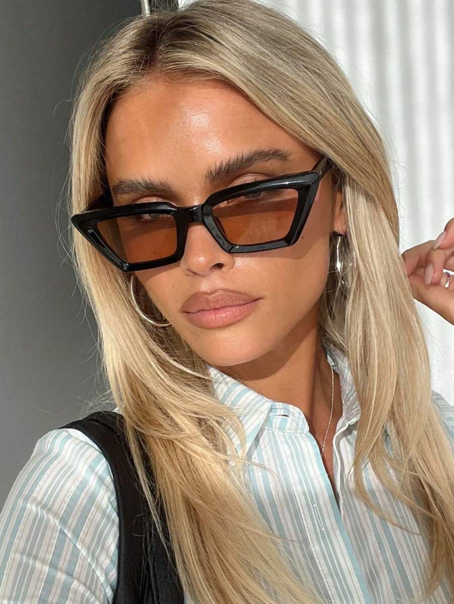 アクセサリー レディース アイアクセサリー 1個 女性用 三角キャットアイ ファッショングラス、レトロフレーム、デイリー使い、リゾ拍卖